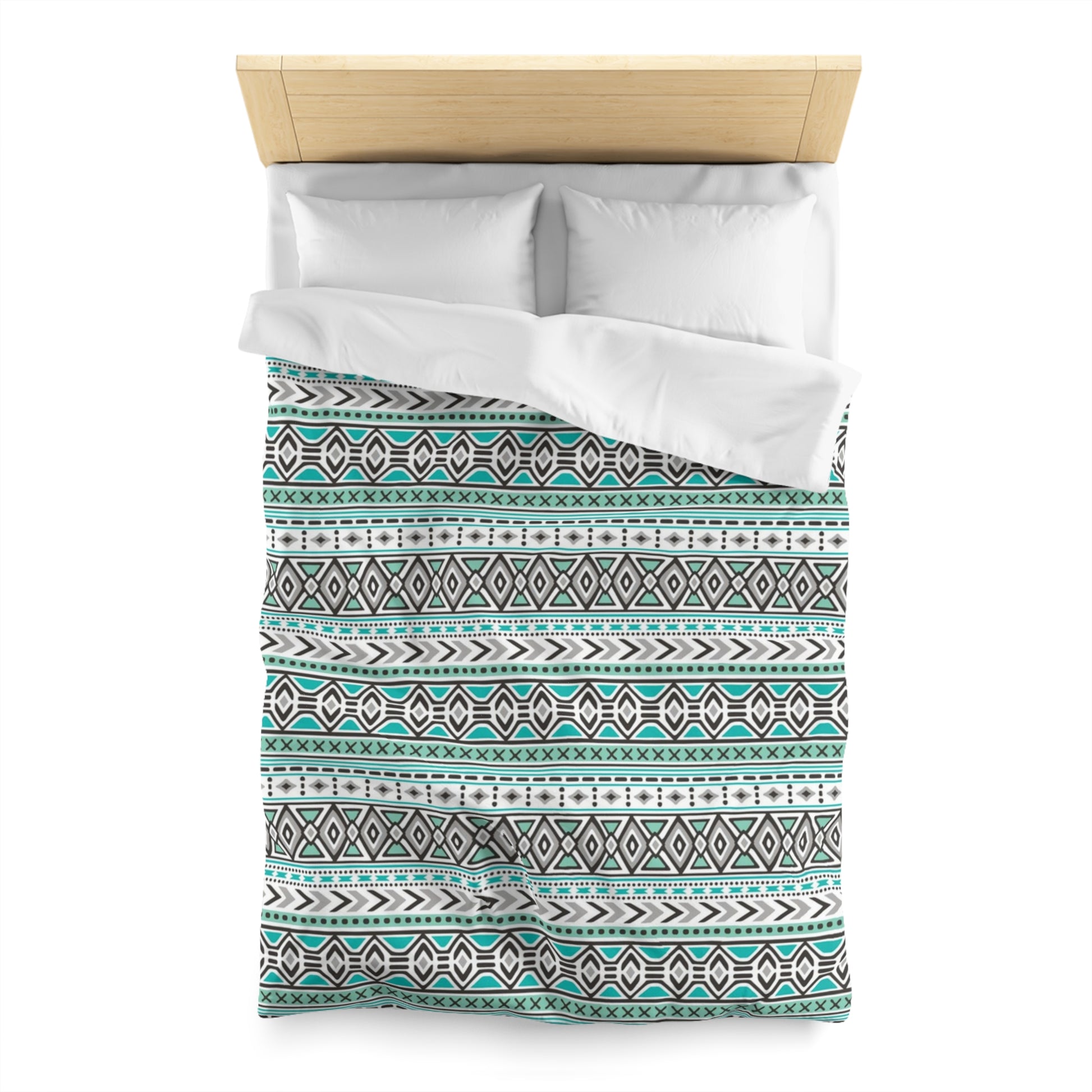 Tribal Aztec Mint Green Duvet Cover - Soft and Vibrant Mint Green Bedding