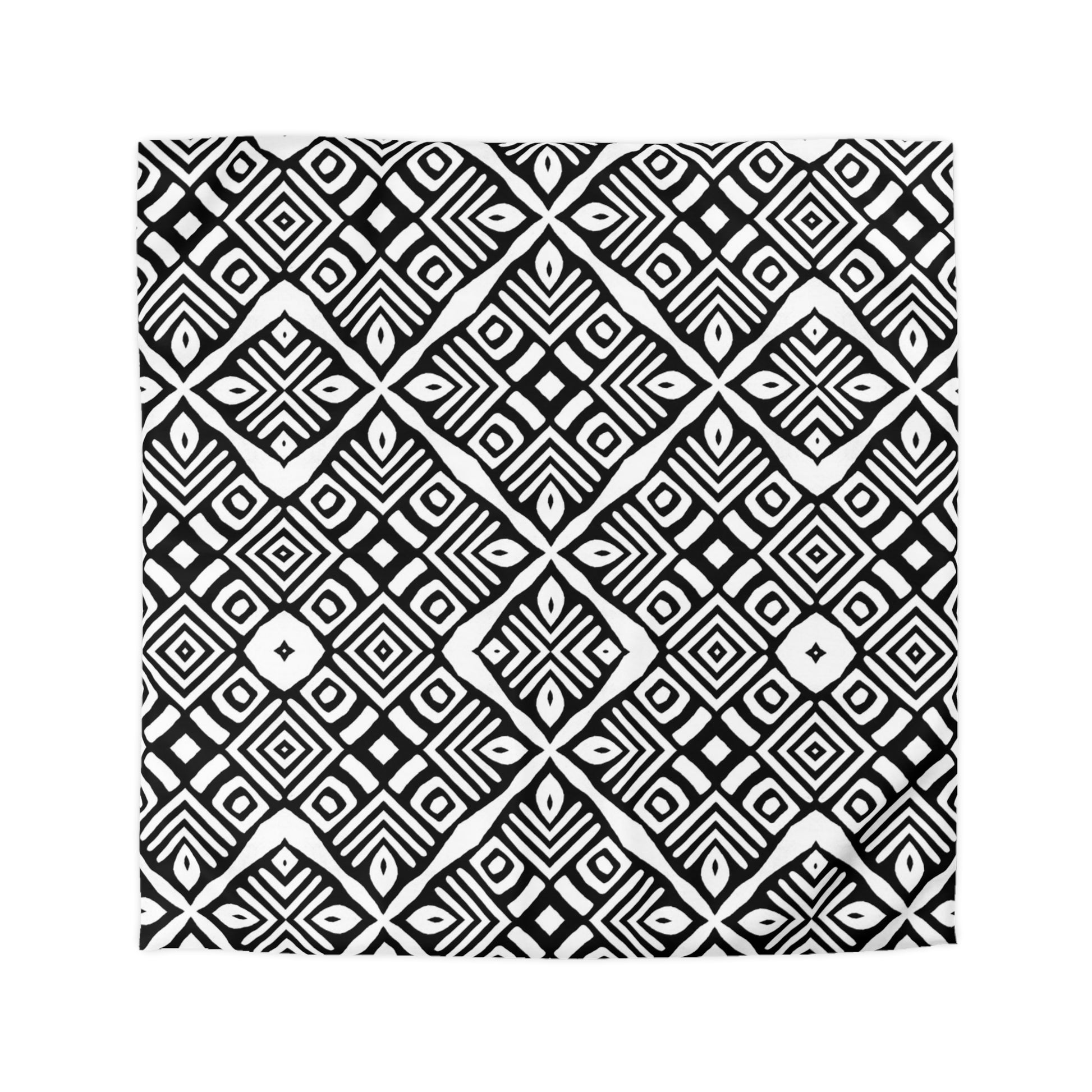 Tribal Mud Cloth Black and White Organic Shapes