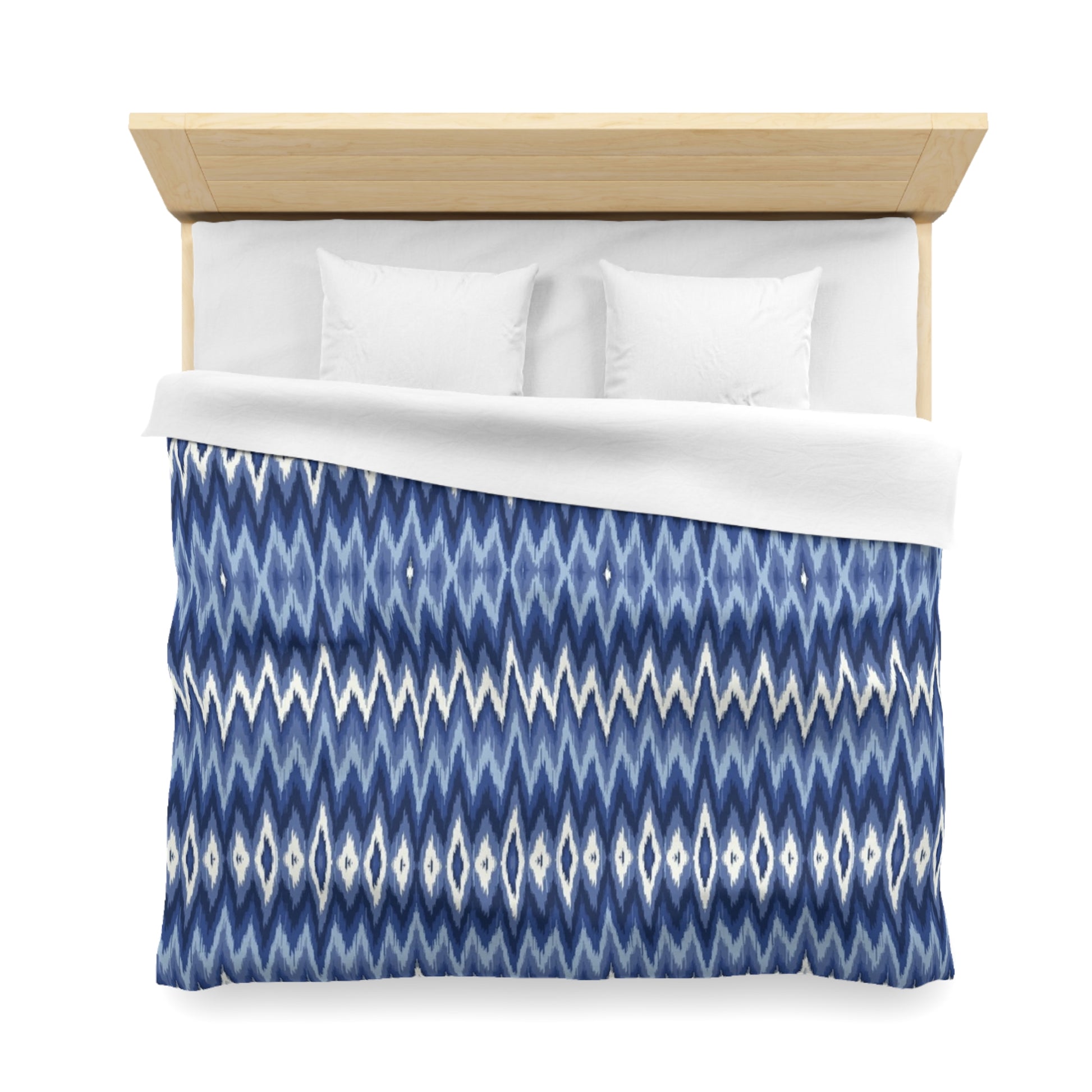 Ikat Chevron Flame Stitch Ethnic Abstract Microfiber Duvet Cover