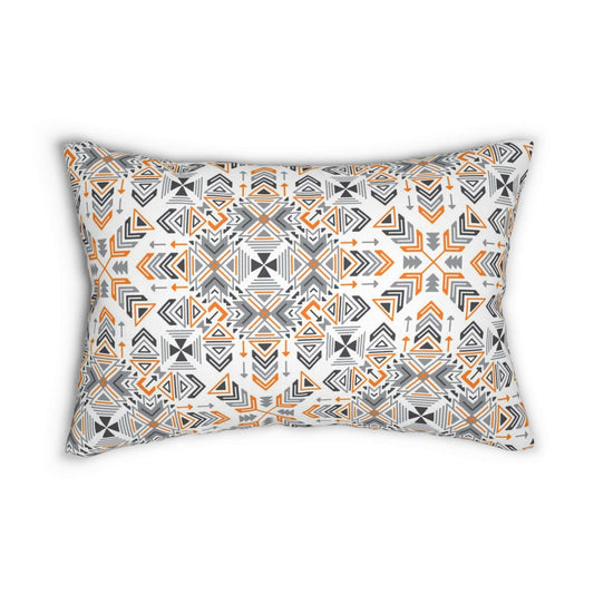 Aztec Pattern Design Spun Polyester Lumbar Pillow