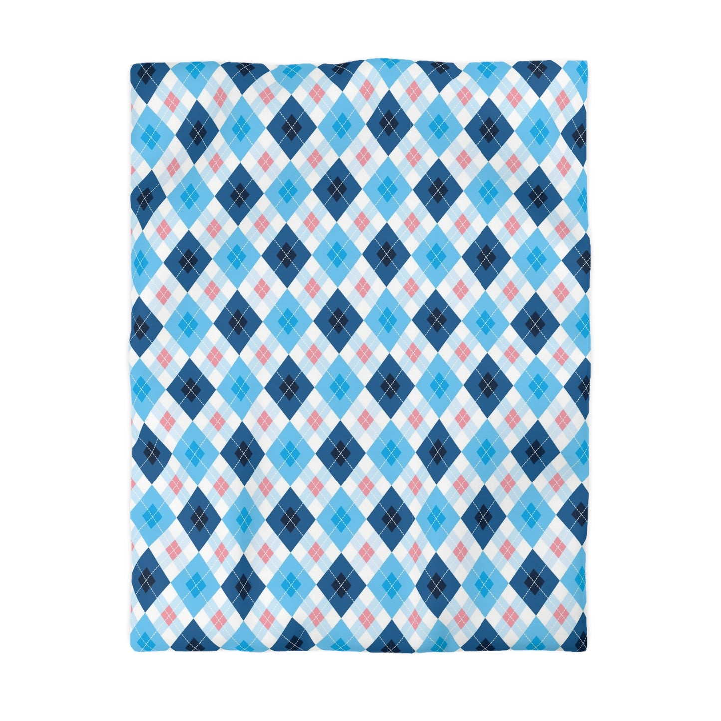 Winter Argyle Pattern Flat Sweater Knit Duvet Cover