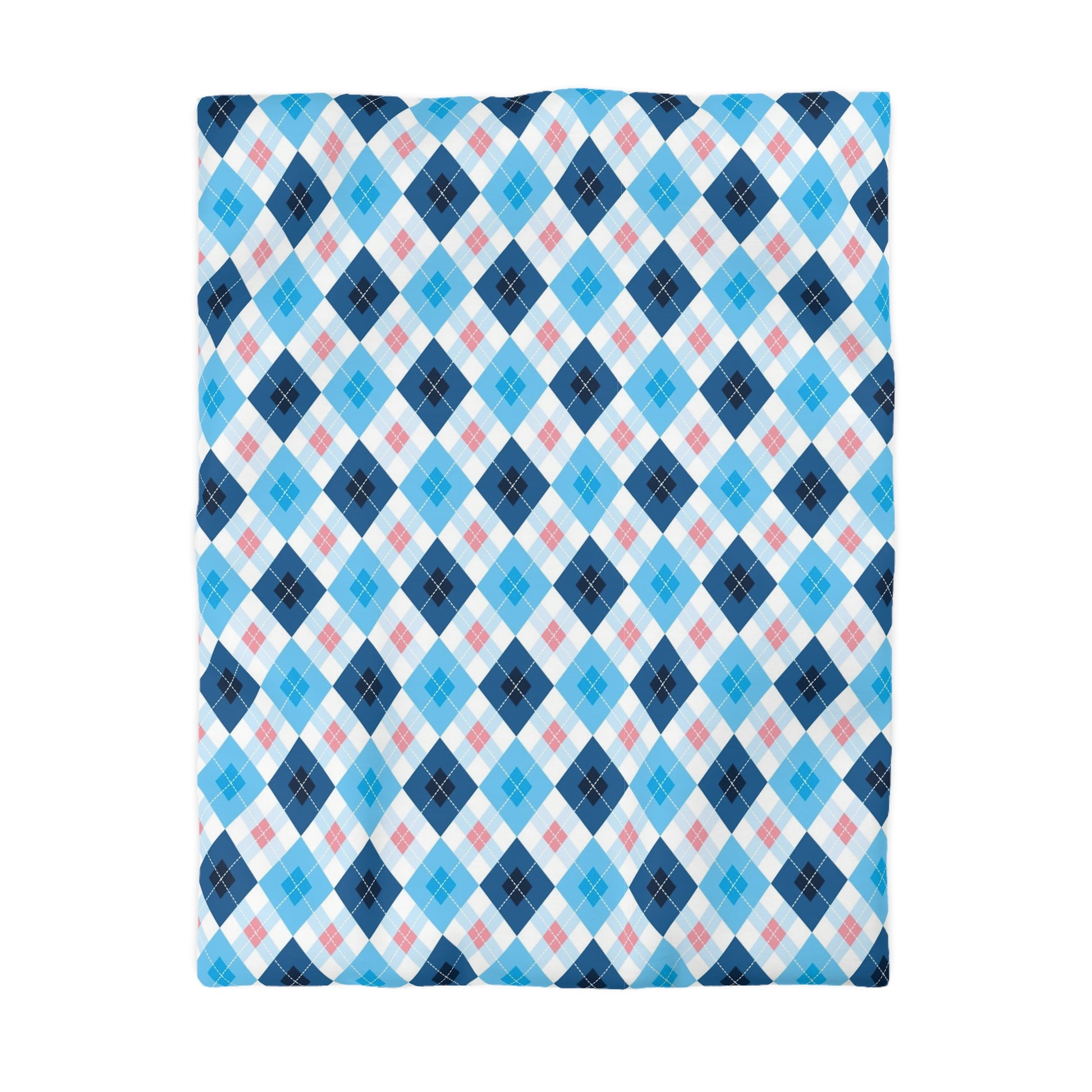 Winter Argyle Pattern Flat Sweater Knit Duvet Cover