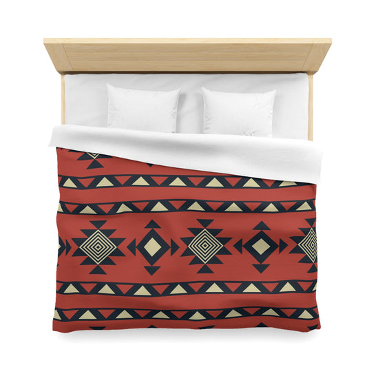 Aztec Bohemian Terracotta Pattern Duvet Cover - Unique Ethnic Tribal Home Decor