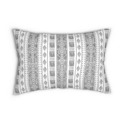 Geometric Boho Chic B&W Diamonds Pattern Spun Polyester Throw Pillow