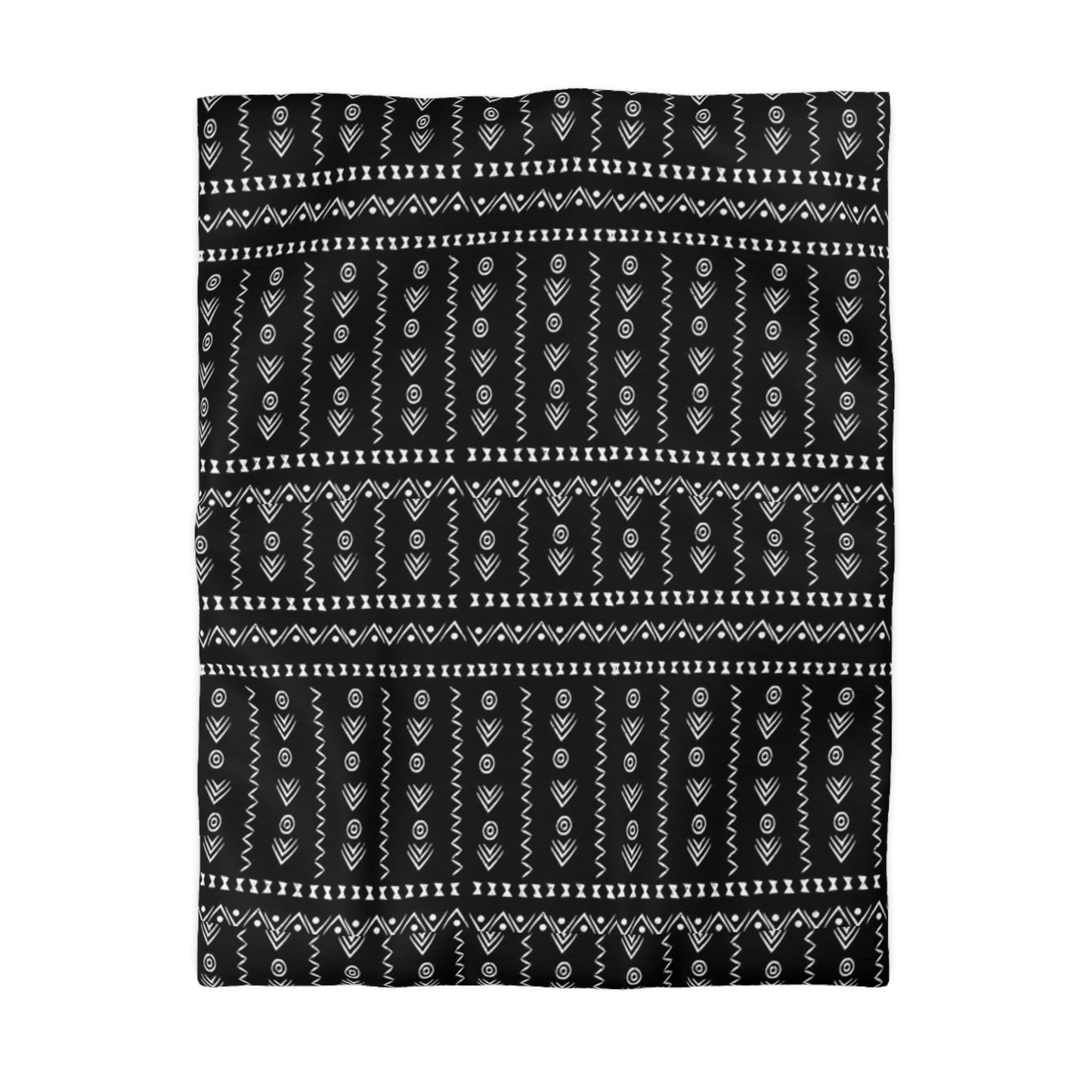 Tribal Black and White Boho Duvet Cover - Bold and Modern Global-Inspired Bedroom