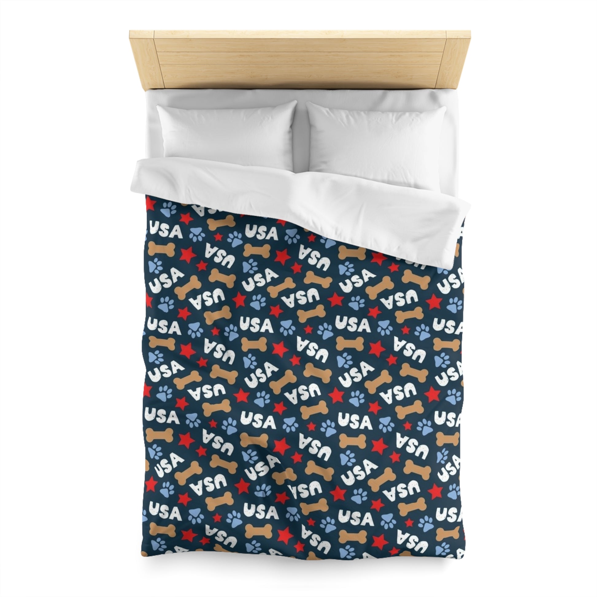 USA Star-Spangled Dog Duvet Cover - Patriotic Pet  Design Bedding