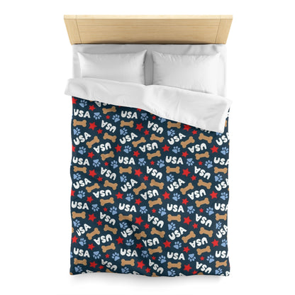 USA Star-Spangled Dog Duvet Cover - Patriotic Pet  Design Bedding