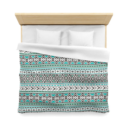 Tribal Aztec Mint Green Duvet Cover - Soft and Vibrant Mint Green Bedding