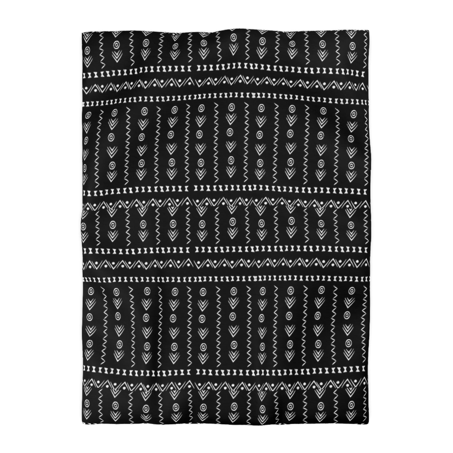 Tribal Black and White Boho Duvet Cover - Bold and Modern Global-Inspired Bedroom