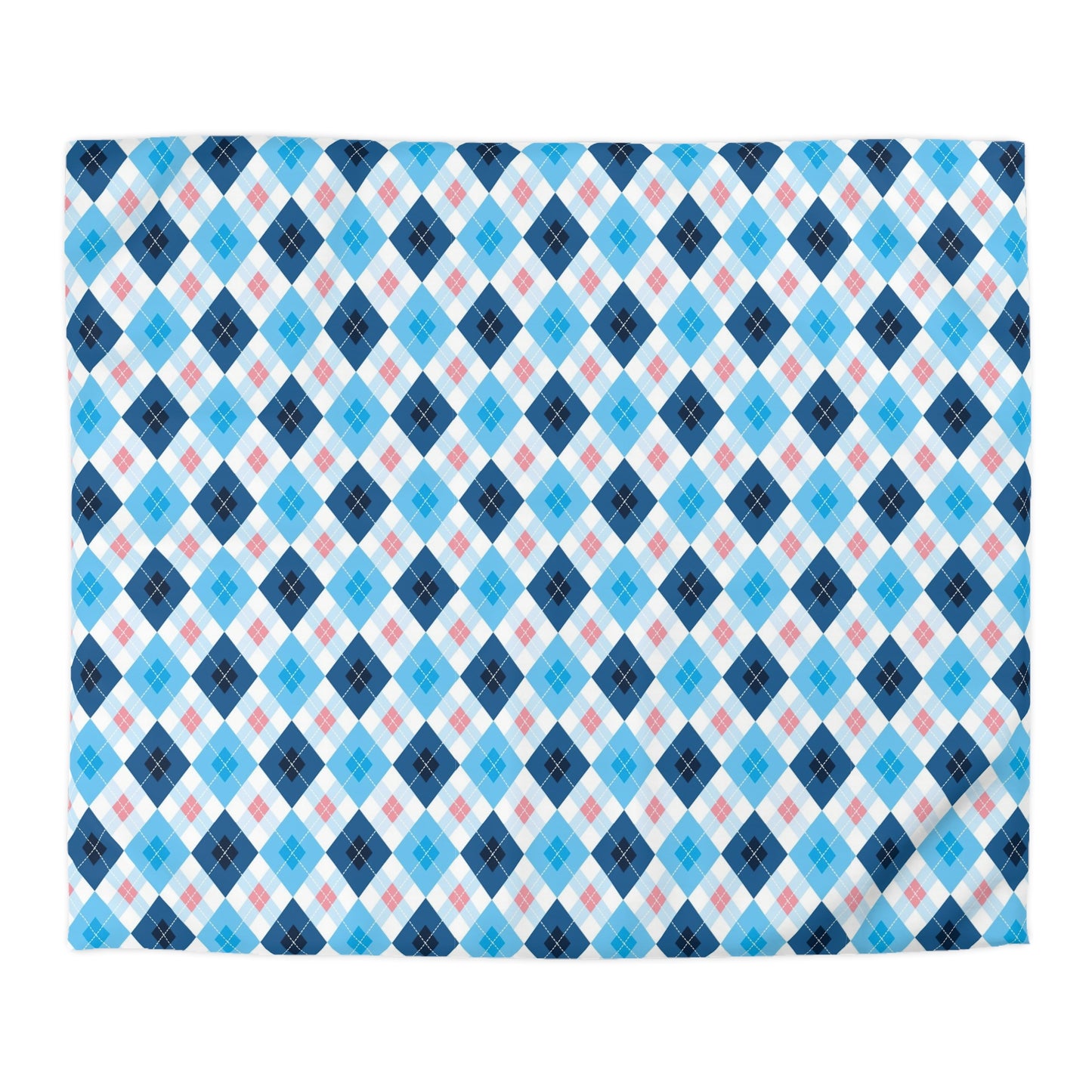 Winter Argyle Pattern Flat Sweater Knit Duvet Cover