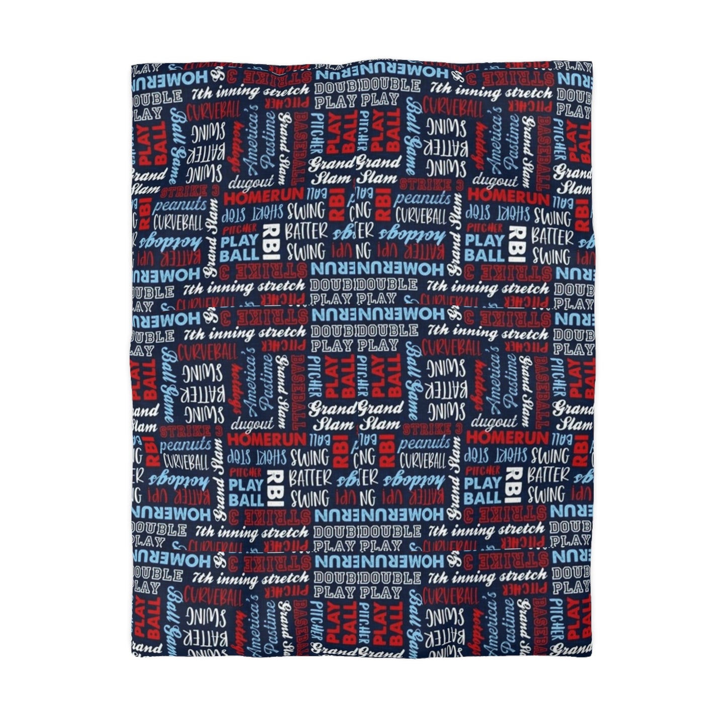 MLB Inspired All Things Baseball American Duvet Cover - Official Baseball Team Colors