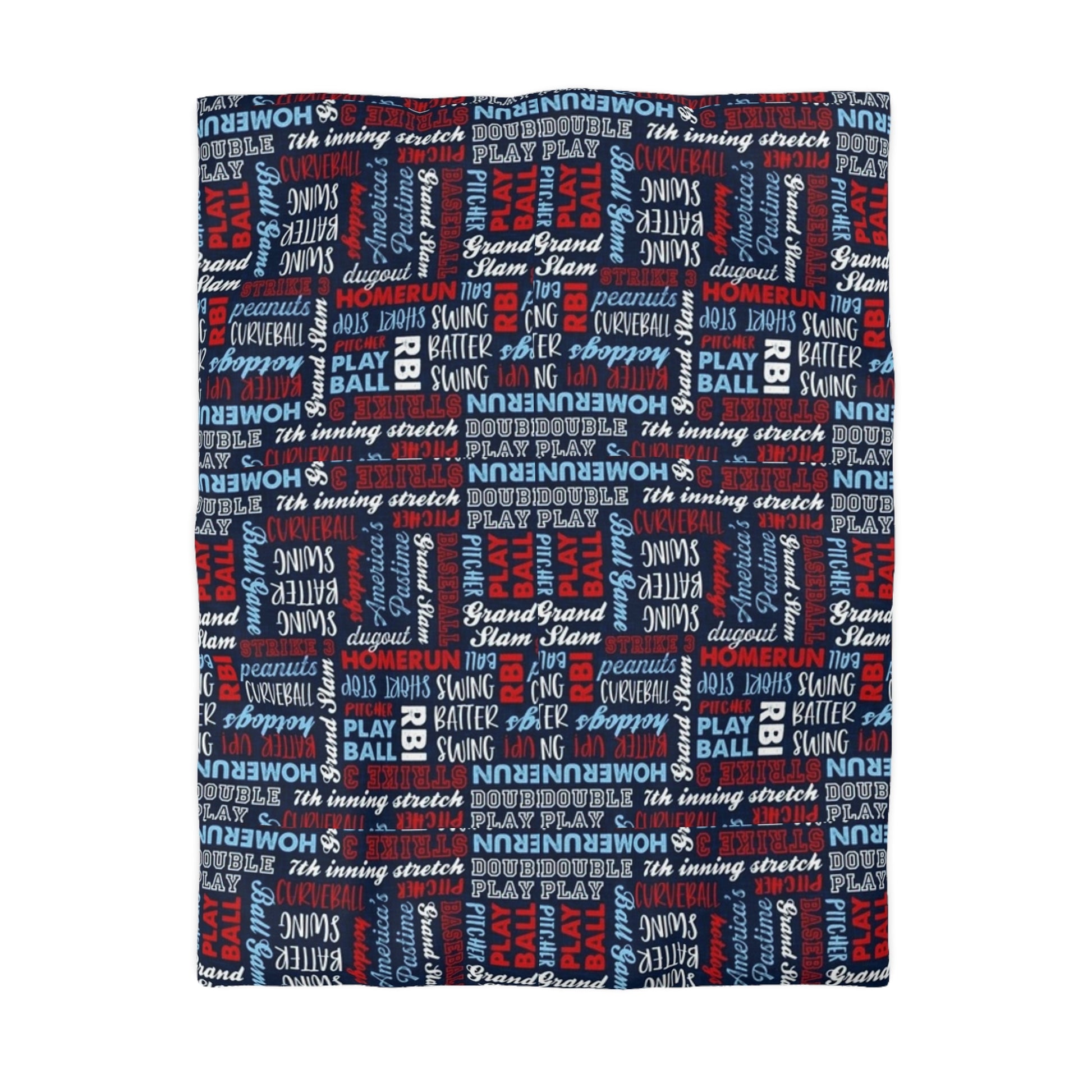 MLB Inspired All Things Baseball American Duvet Cover - Official Baseball Team Colors