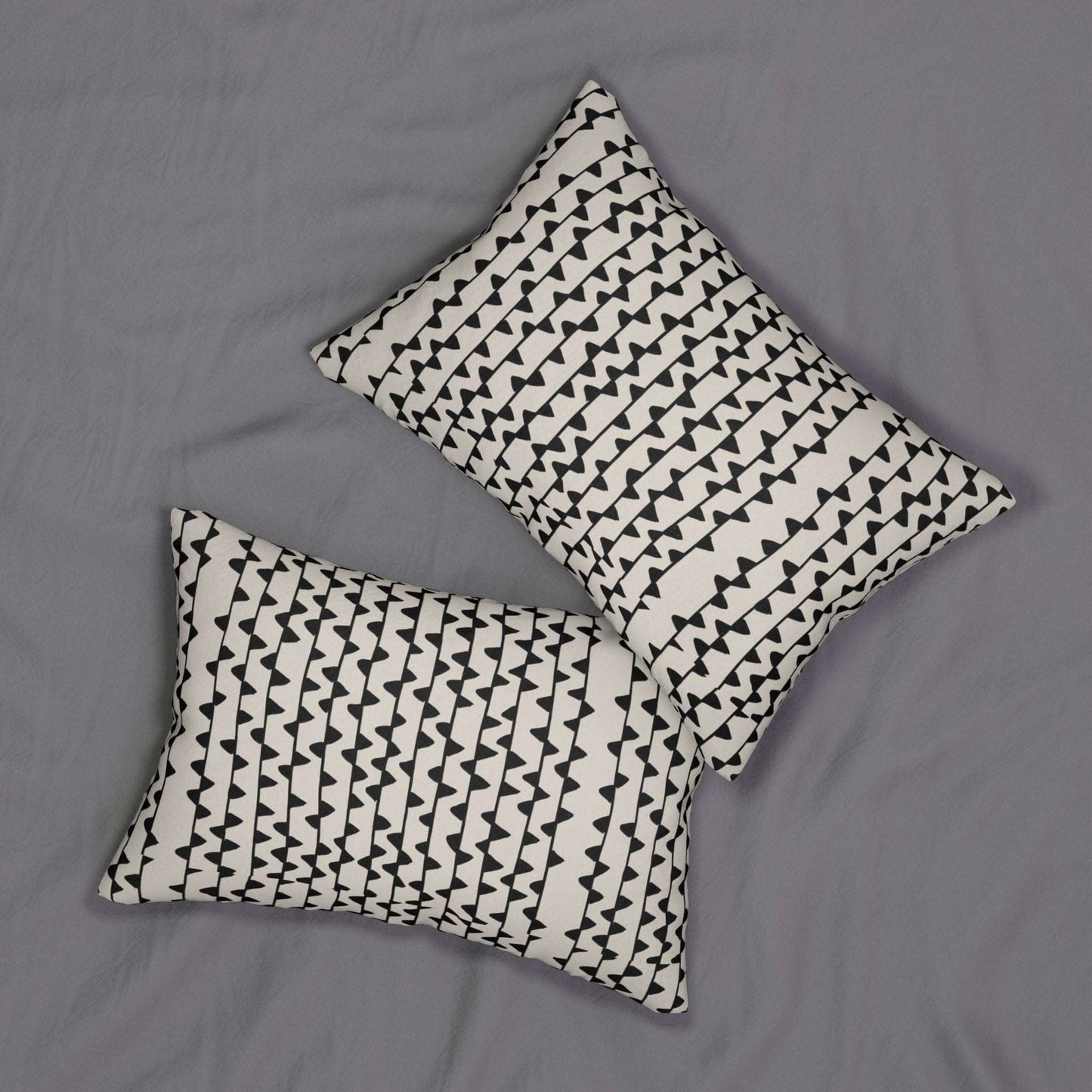 B&W Aztec Pattern Design Spun Polyester Lumbar Pillow