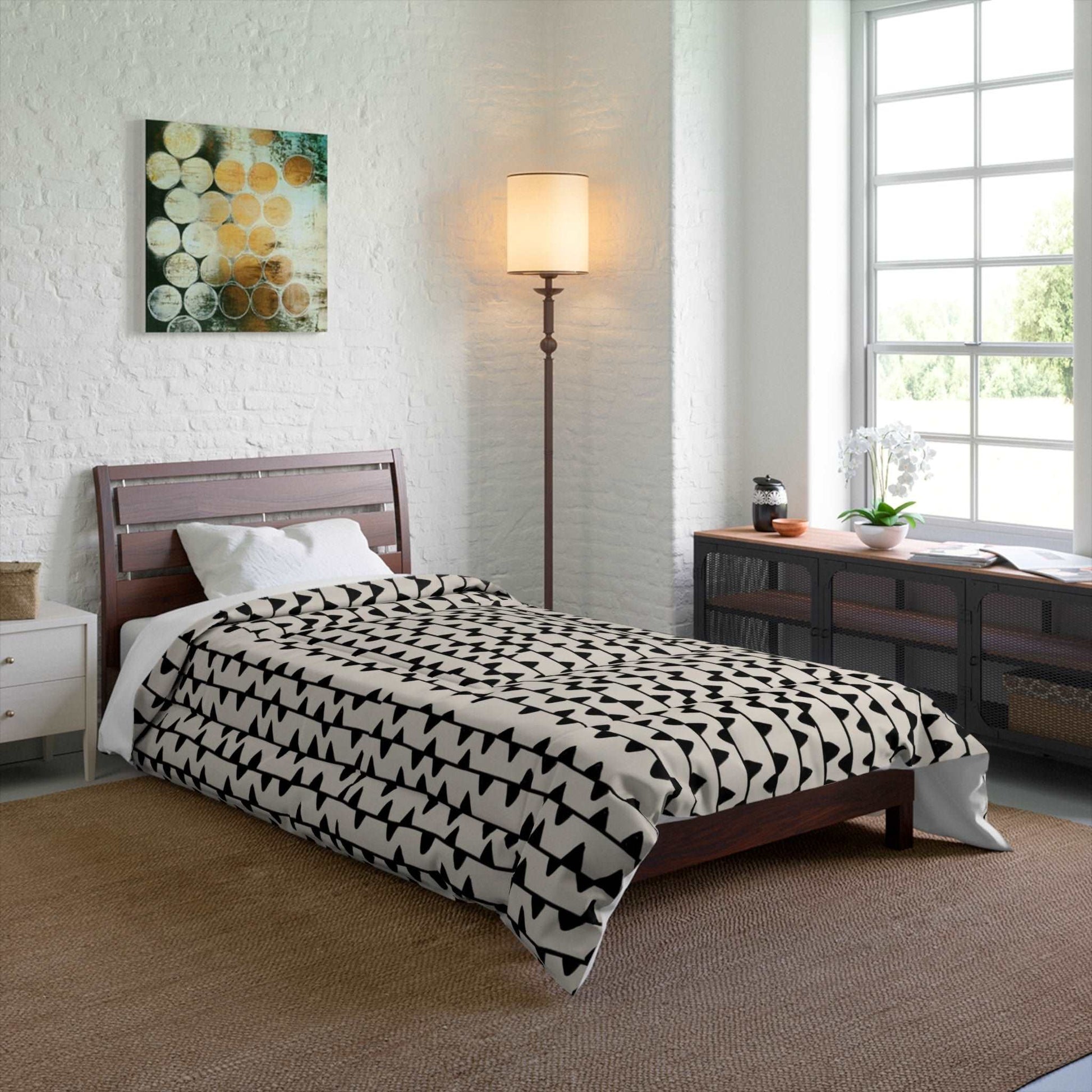 Aztec Print Microfiber Polyester Comforter - Southwestern Inspired Global Chic Bedroom Furniture