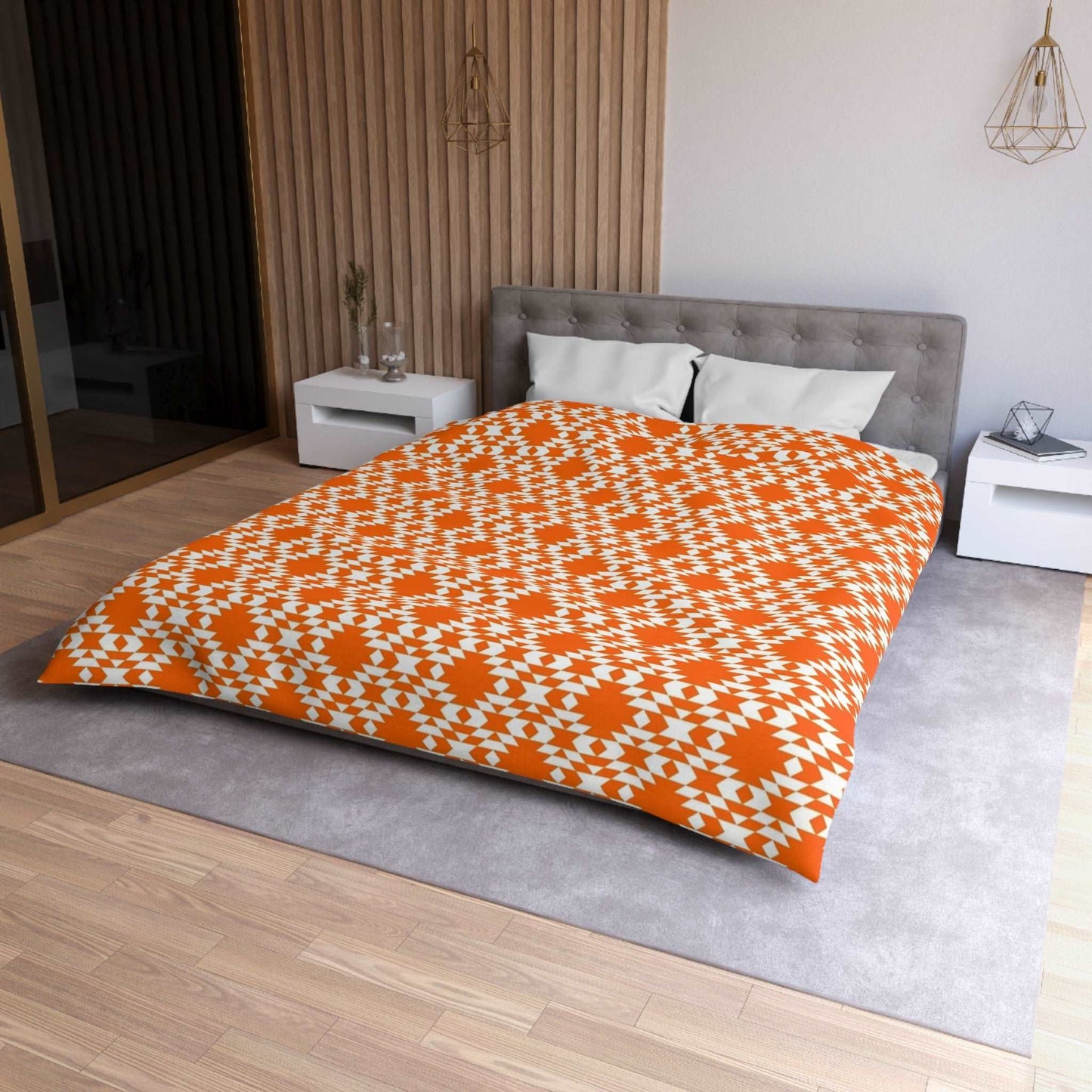 Aztec Kilim Orange Duvet Cover