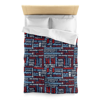 MLB Inspired All Things Baseball American Duvet Cover - Official Baseball Team Colors