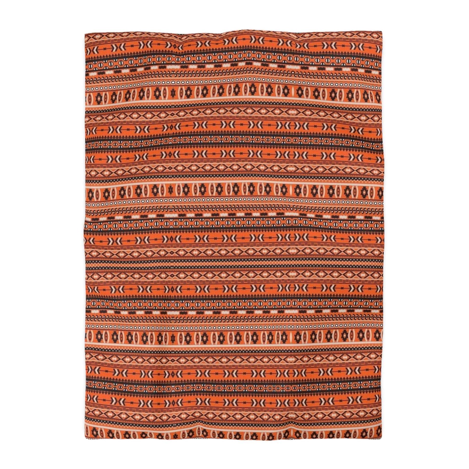 Aztec Orange Print Microfiber Duvet Cover