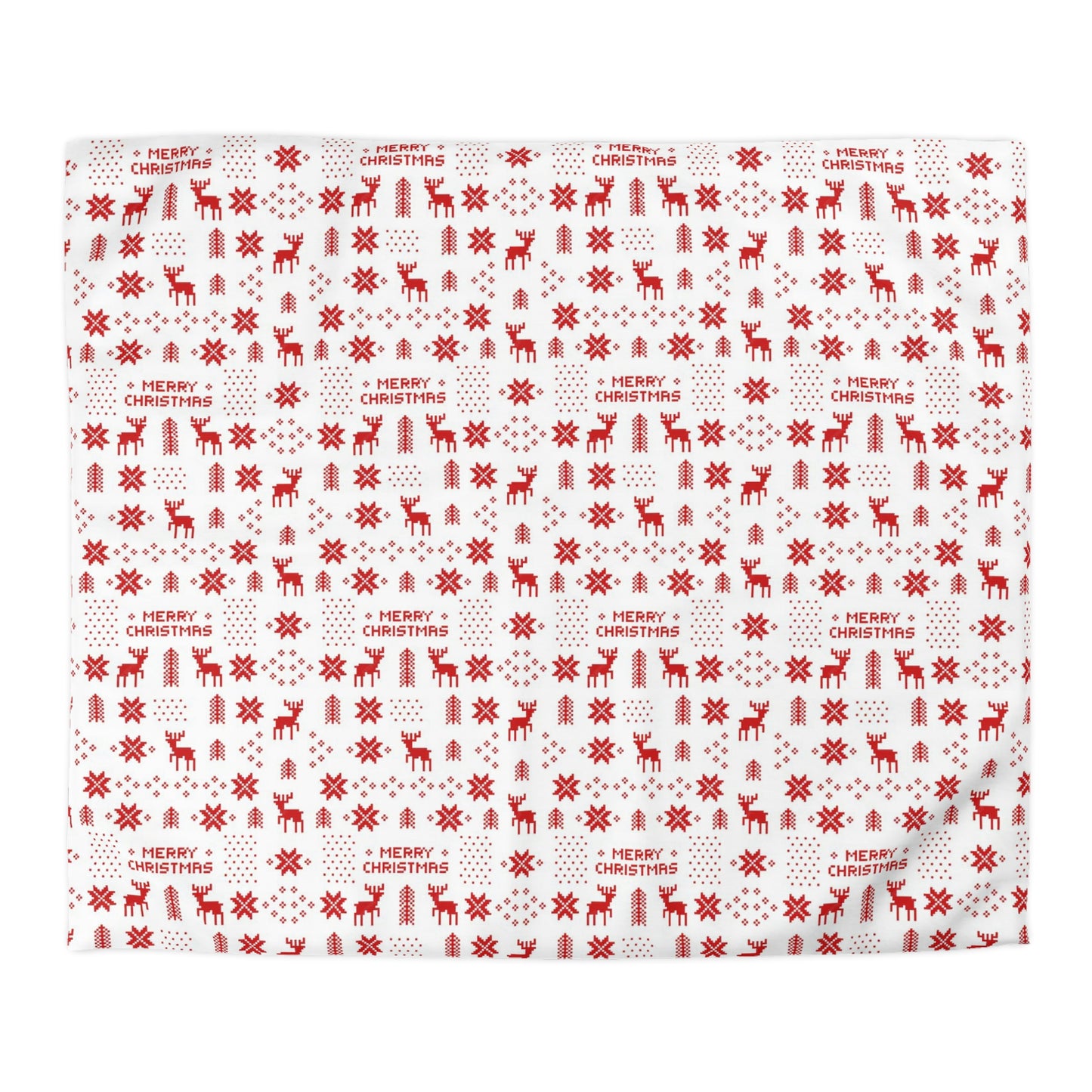 Retro Red Christmas Pattern Duvet Cover