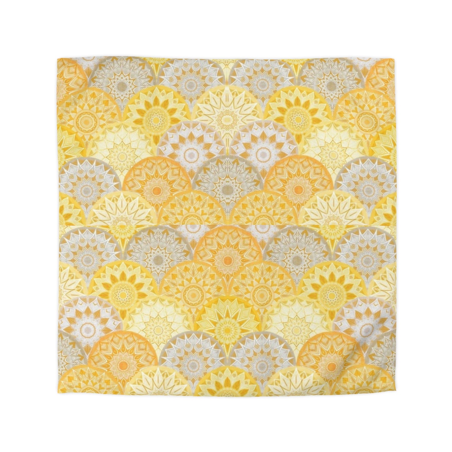 Winter Golden Yellow Mandala Duvet Cover - Bright and Cheerful Bohemian Bedding