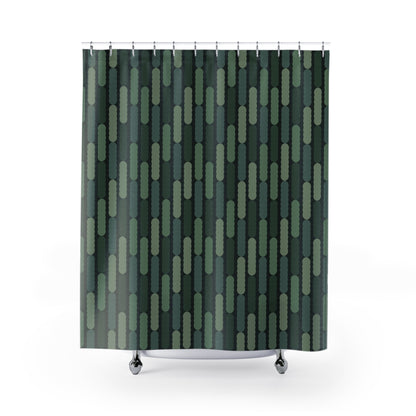 Deep Forest Deep Vertical Pattern Shower Curtain