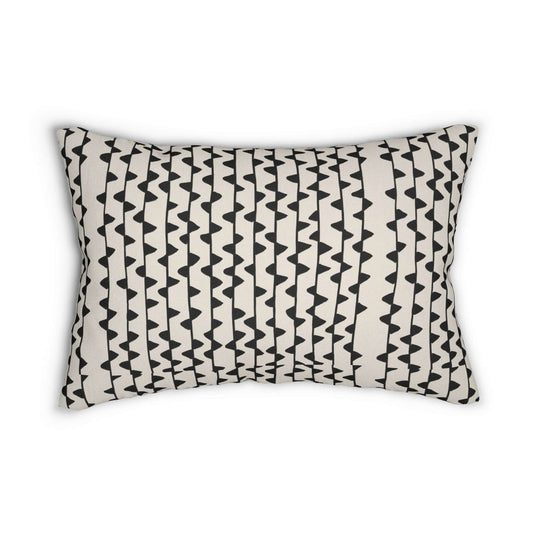 B&W Aztec Pattern Design Spun Polyester Lumbar Pillow