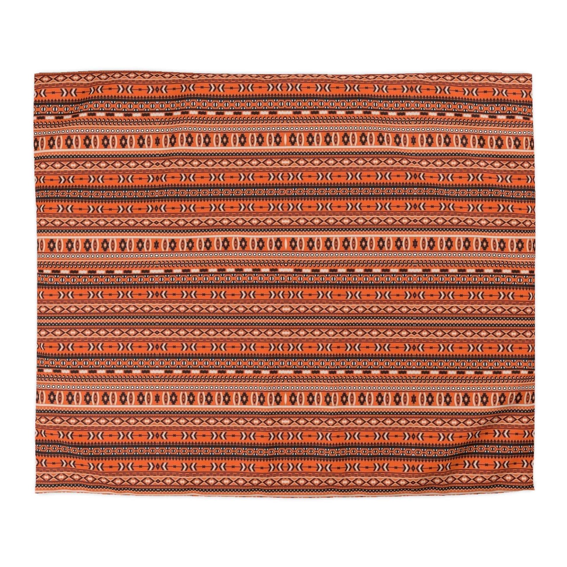 Aztec Orange Print Microfiber Duvet Cover