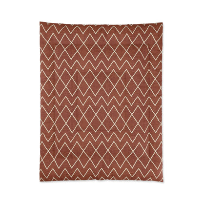 Avoca in Terracotta Rust Microfiber Polyester Comforter Set - Stylish Modern Bedroom Furniture