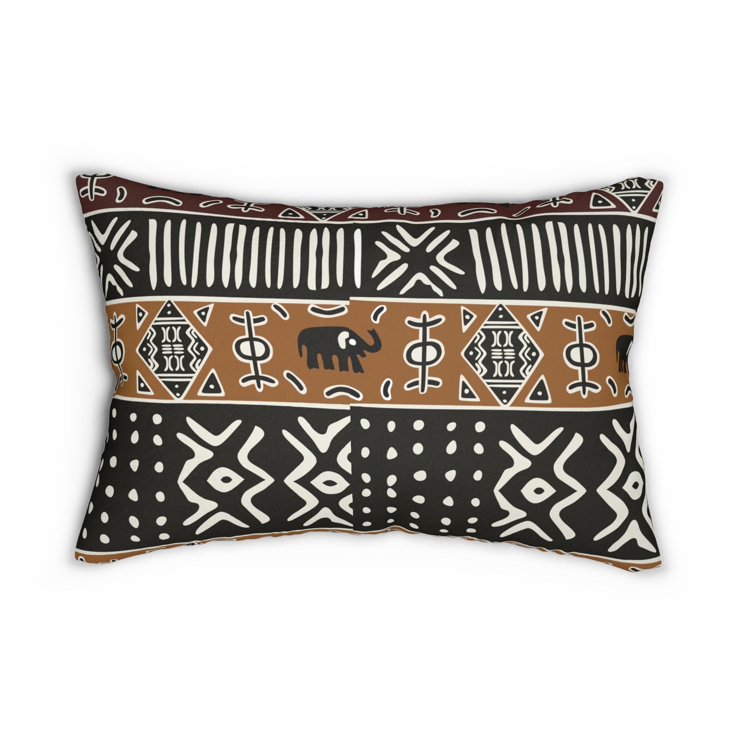 Handcrafted African Mudcloth Tribal Design Spun Polyester Decorative Pillow