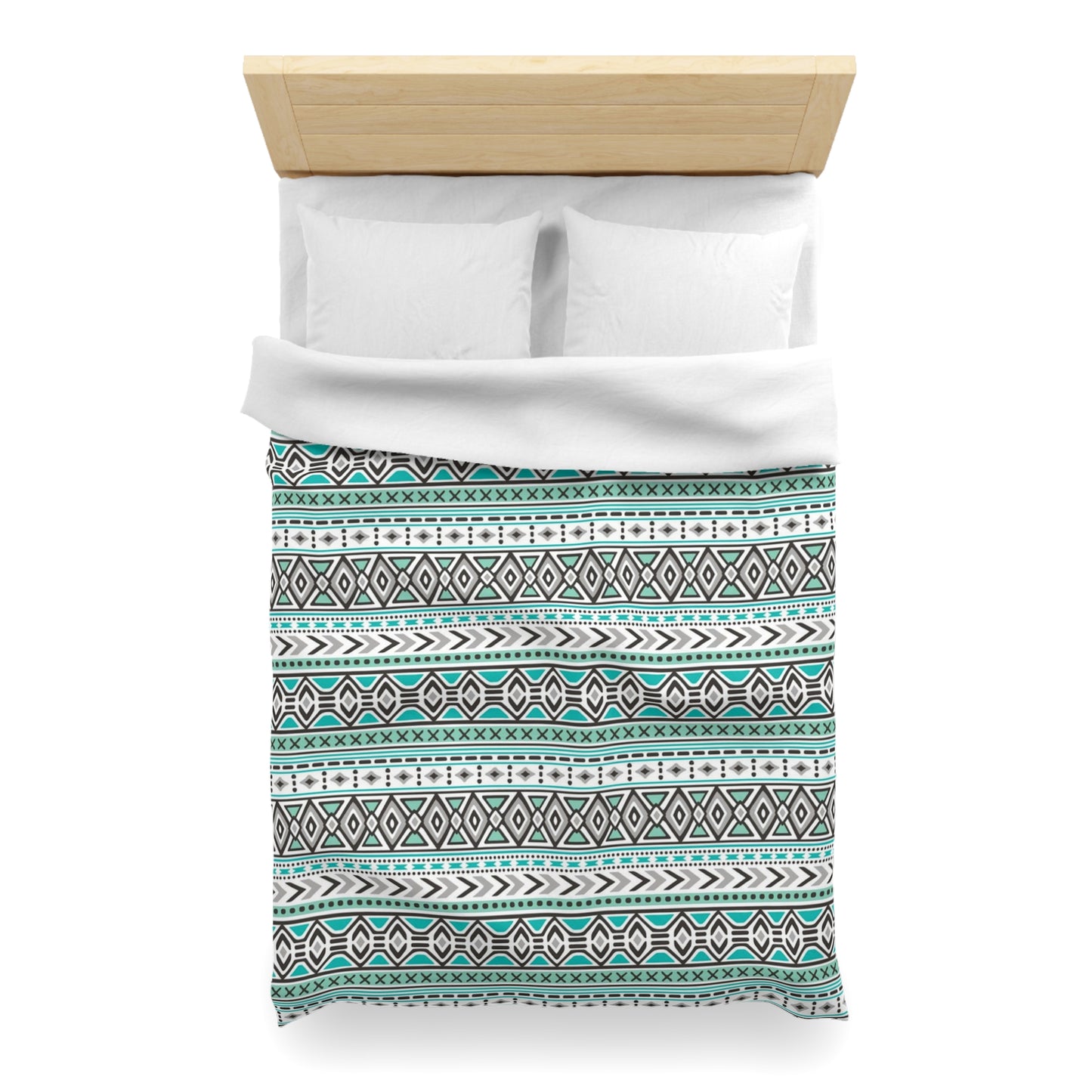 Tribal Aztec Mint Green Duvet Cover - Soft and Vibrant Mint Green Bedding