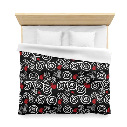 Celtic Triskele Duvet Cover - Triple Spiral Pattern Home Decor