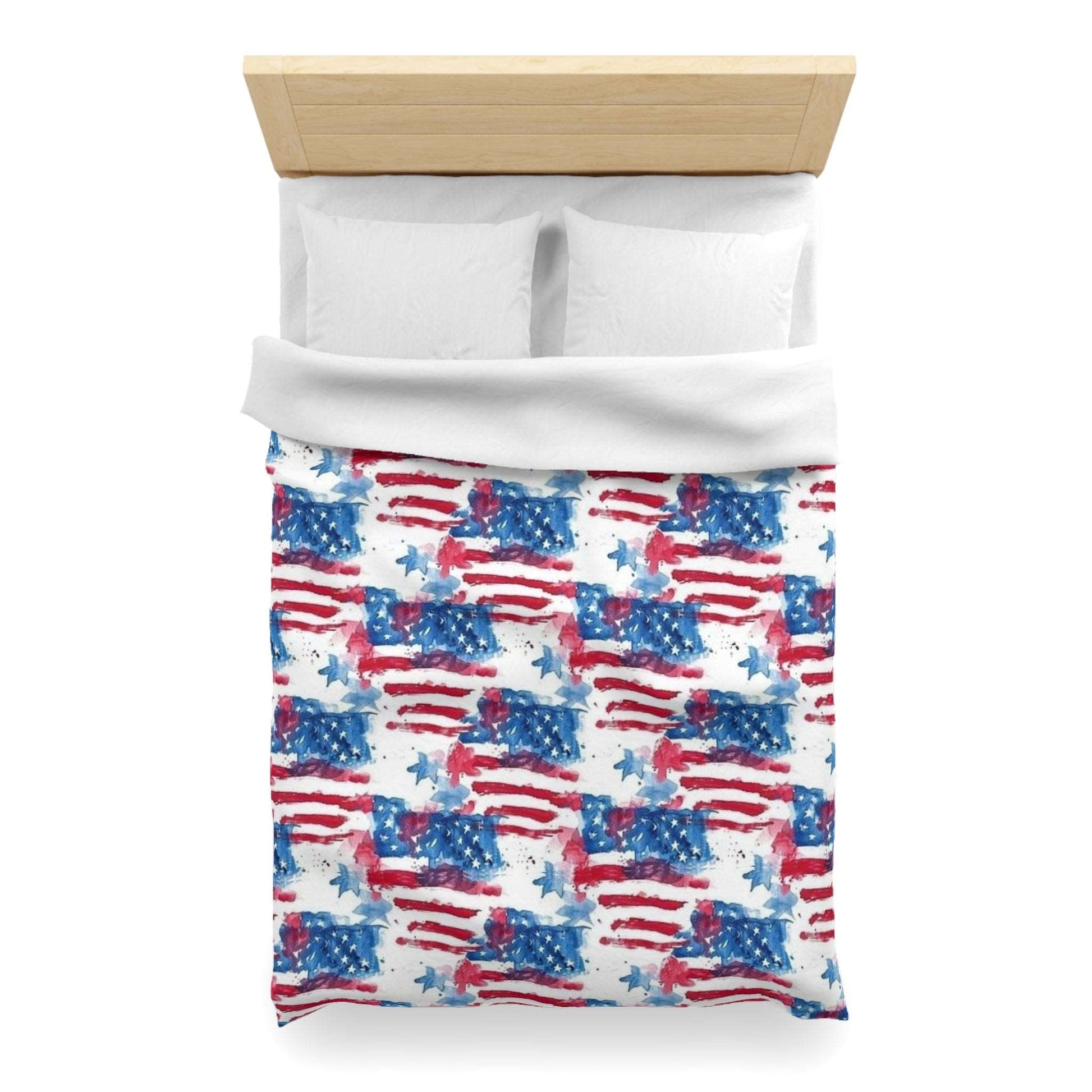 American Flag Red White Blue Stars Stripes 4th of July Duvet Cover