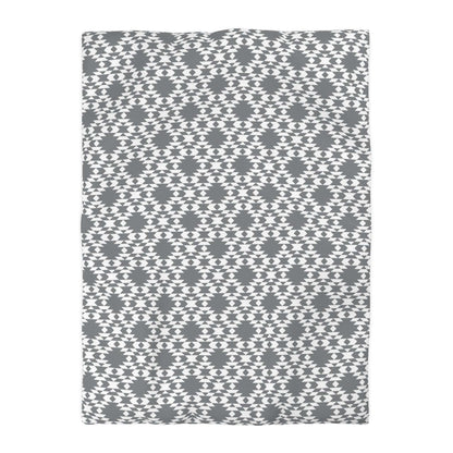 Aztec Kilim Gray Microfiber Duvet Cover