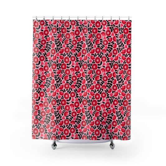 Chic Cherry Blossom Floral Pattern Shower Curtain - Bathroom Decor with Spring Inspired Design, Waterproof Material, and Mildew-Resistant Coating