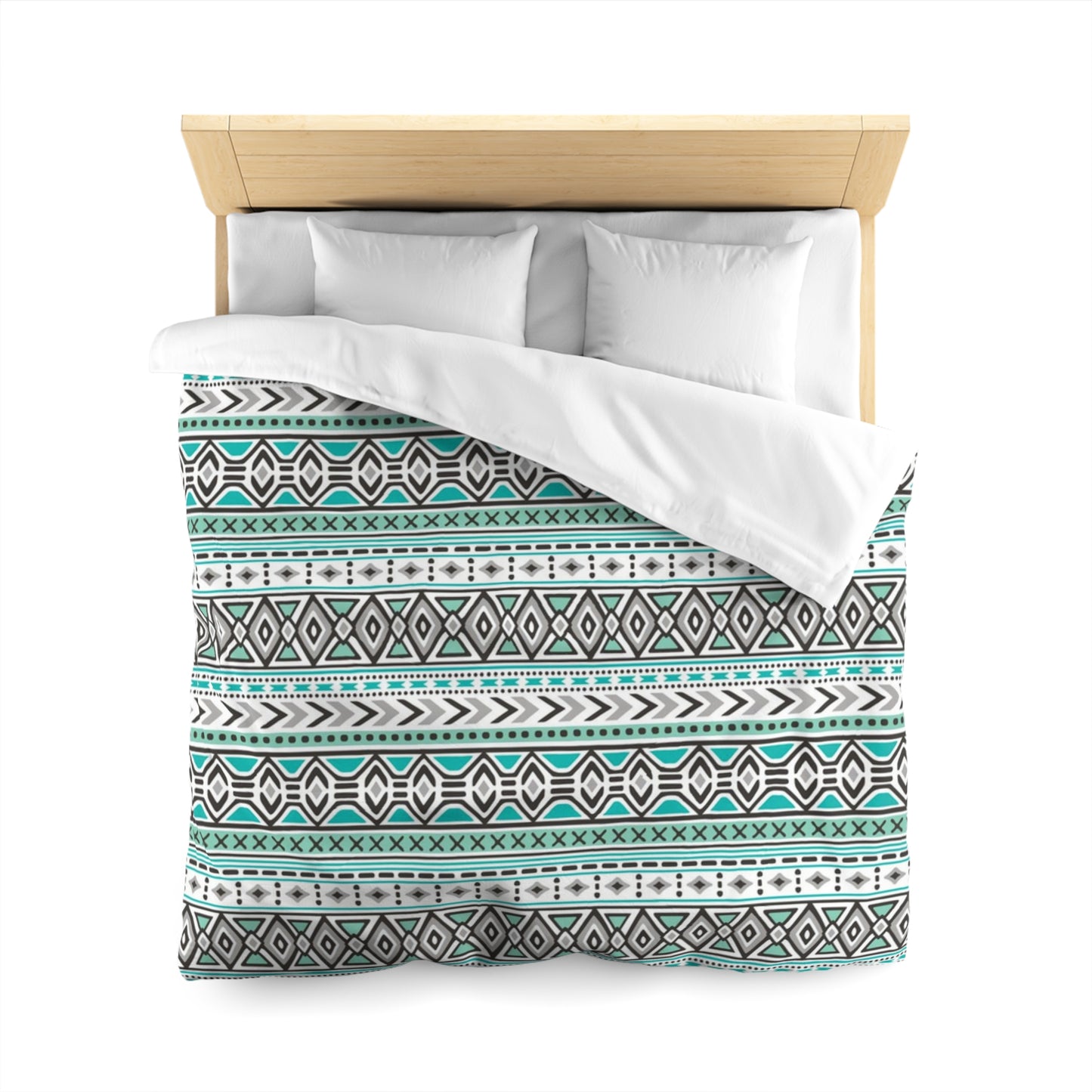 Tribal Aztec Mint Green Duvet Cover - Soft and Vibrant Mint Green Bedding