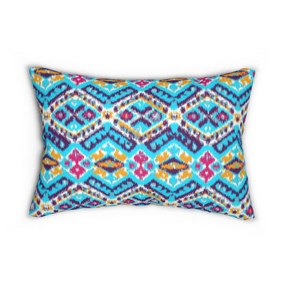 Native American Tribal Ikat Pattern Spun Polyester Lumbar Pillow