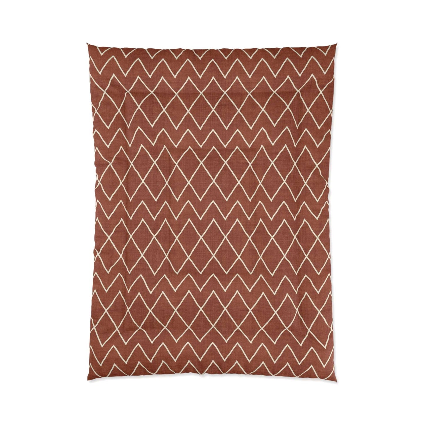 Avoca in Terracotta Rust Microfiber Polyester Comforter Set - Stylish Modern Bedroom Furniture