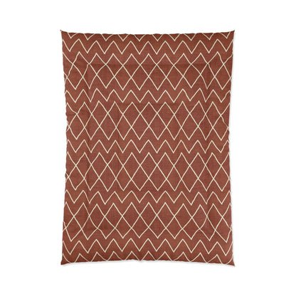 Avoca in Terracotta Rust Microfiber Polyester Comforter Set - Stylish Modern Bedroom Furniture