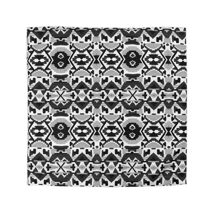 Aztec Inspired Geometry B&W Duvet Cover - Unique Ethnic Tribal Home Decor