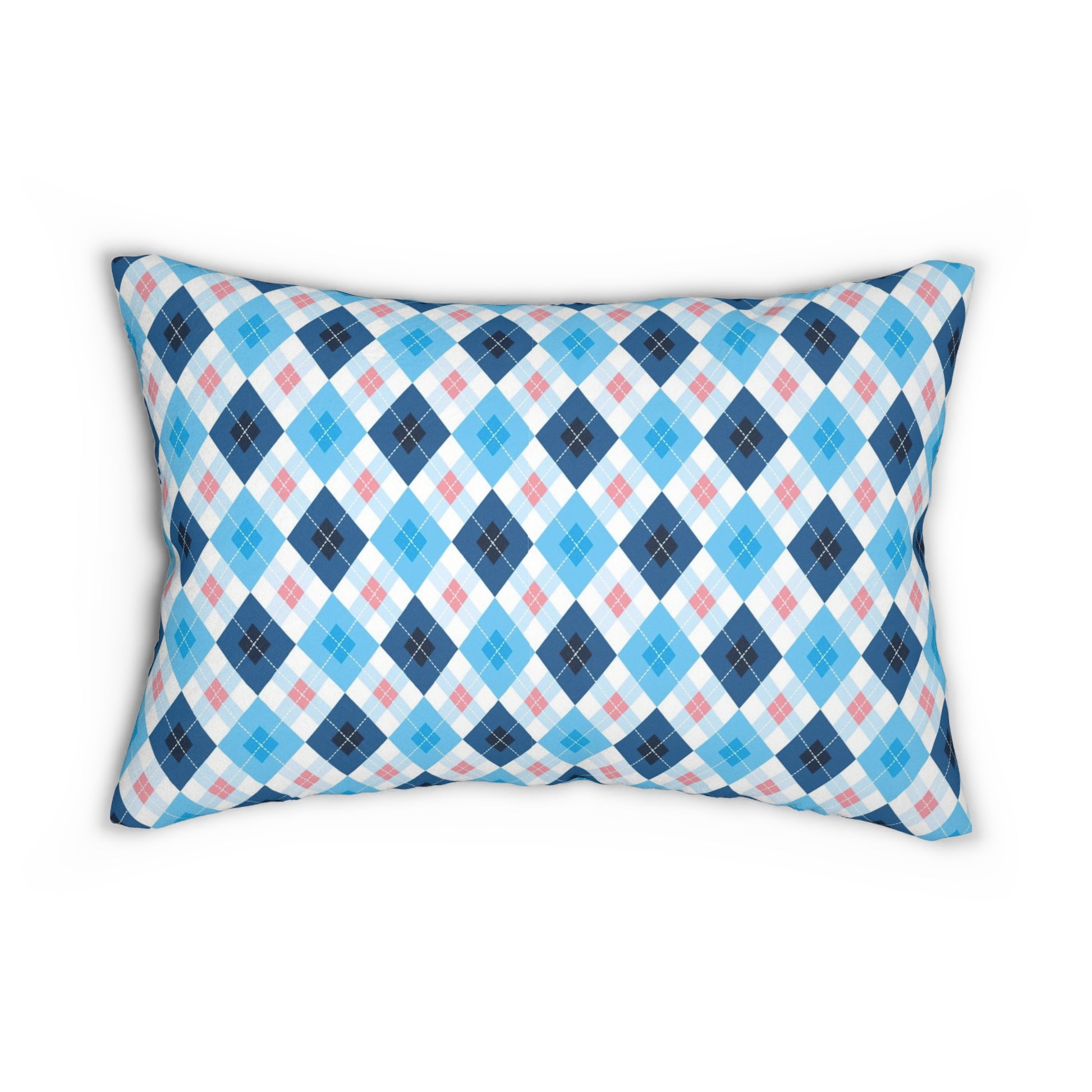 Preppy Argyle Pattern Lumbar Pillow - Sweater Knit-Inspired Home Furnishings