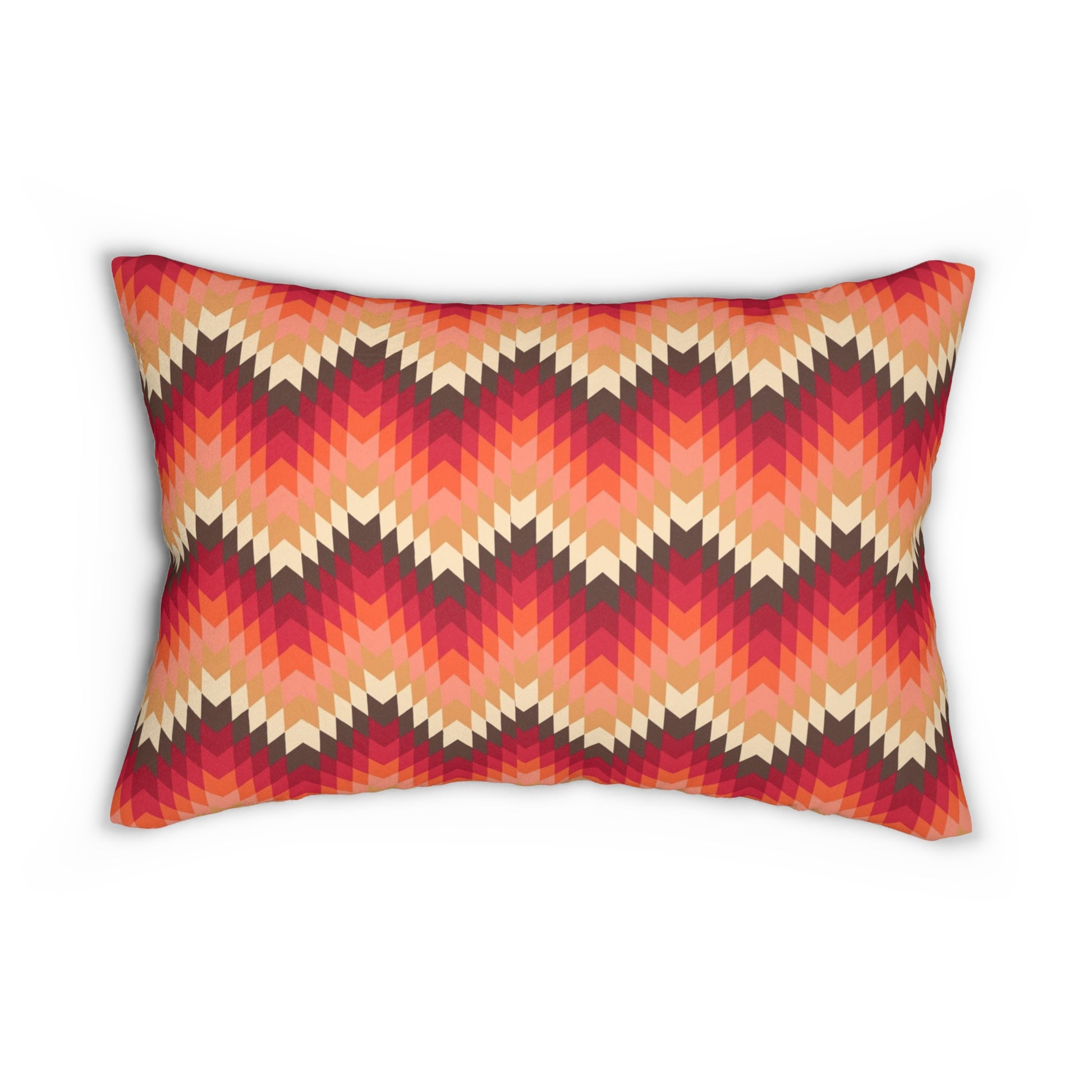 Native American Tribal Ikat Pattern Spun Polyester Lumbar Pillow