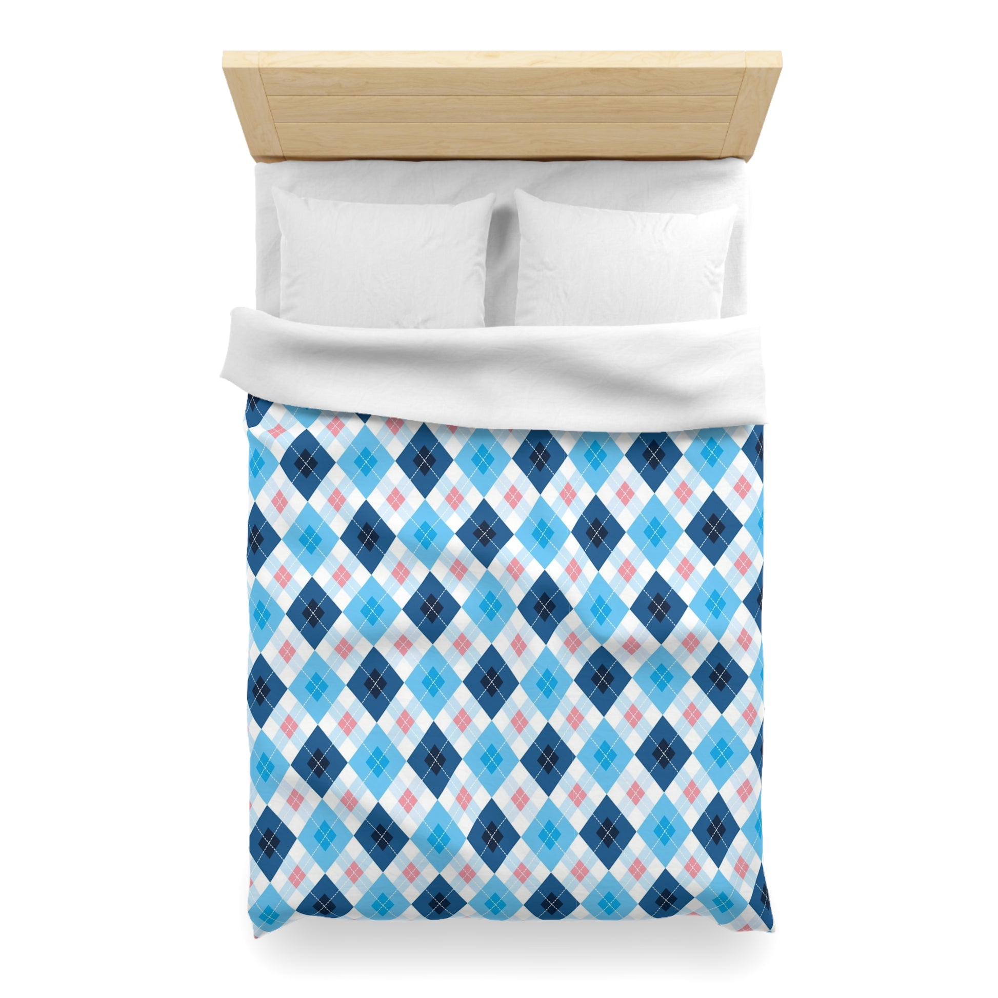 Winter Argyle Pattern Flat Sweater Knit Duvet Cover