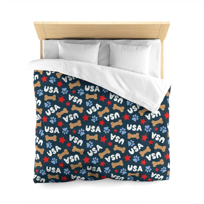 USA Star-Spangled Dog Duvet Cover - Patriotic Pet  Design Bedding