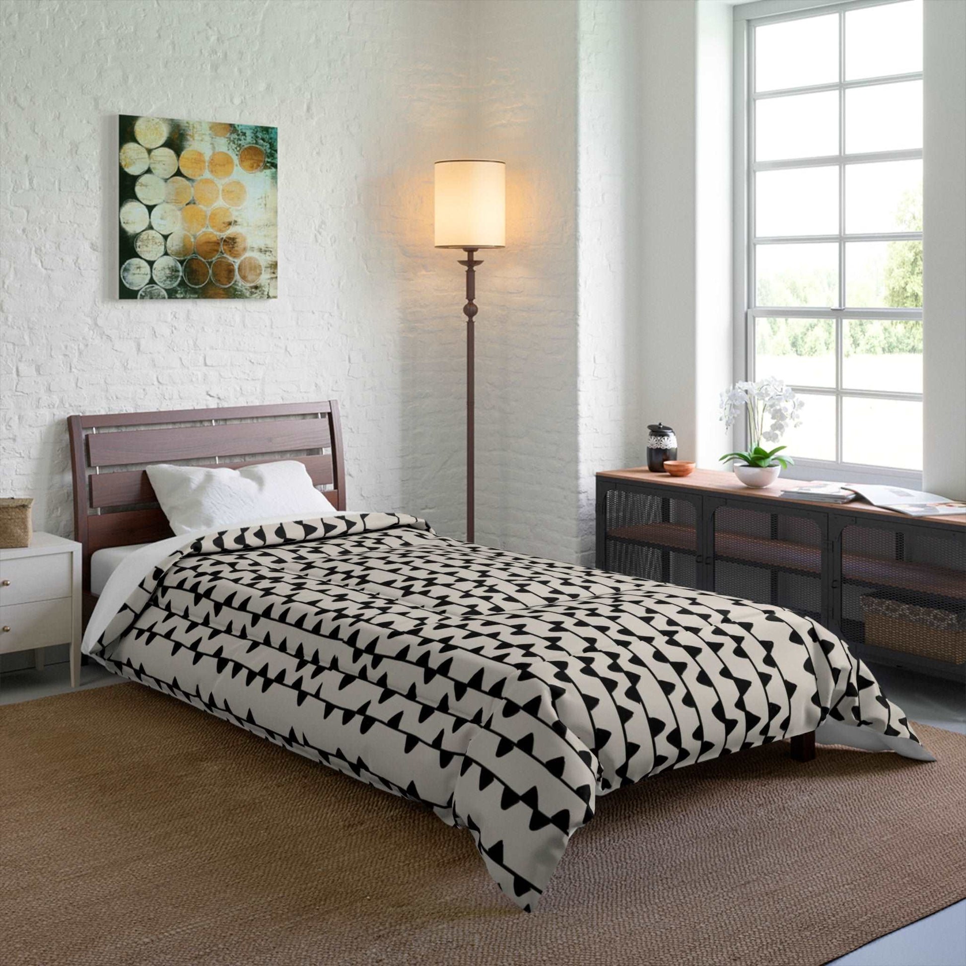 Aztec Print Microfiber Polyester Comforter - Southwestern Inspired Global Chic Bedroom Furniture