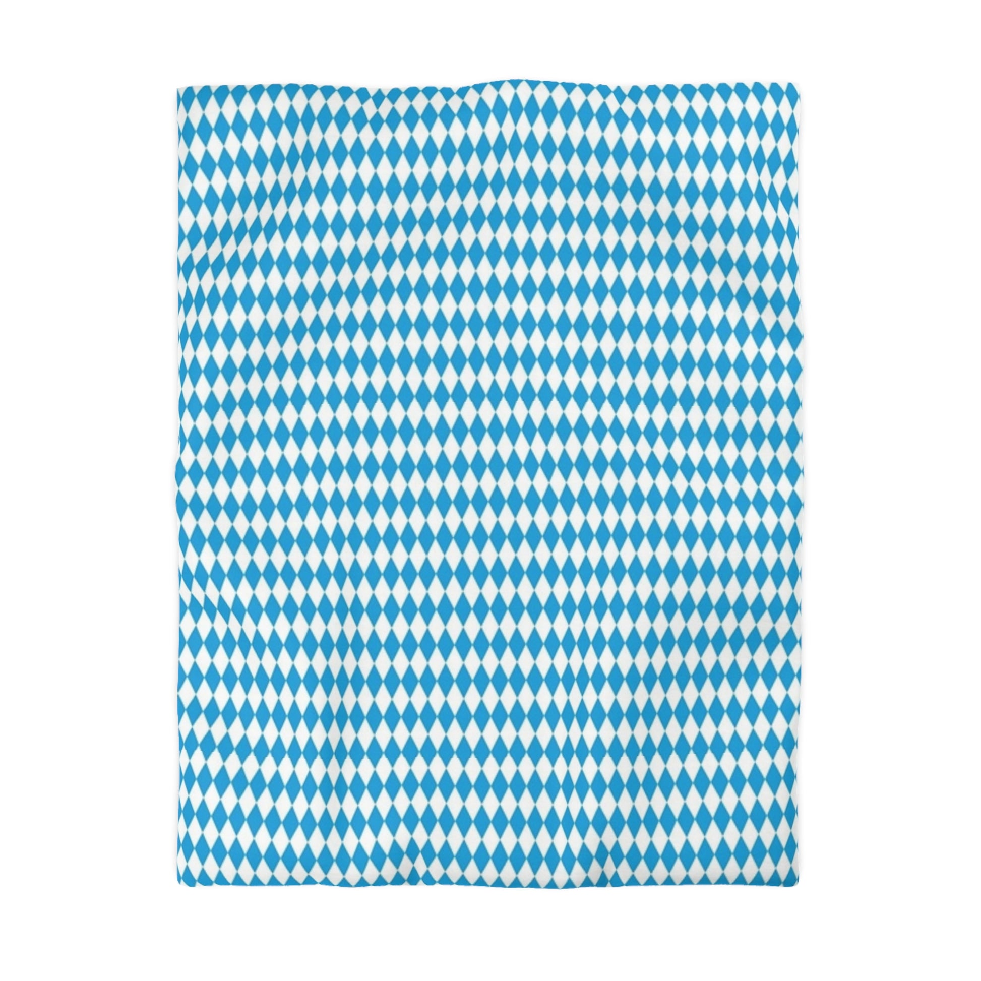 Oktoberfest Bavarian Style Blue and White Diamond Pattern Duvet Cover