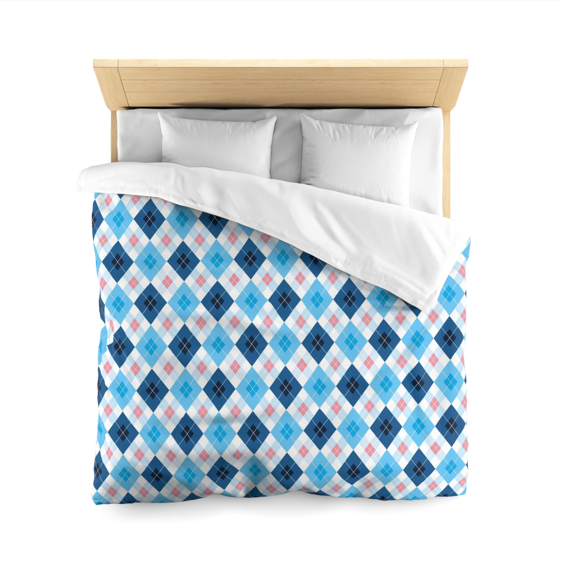 Winter Argyle Pattern Flat Sweater Knit Duvet Cover