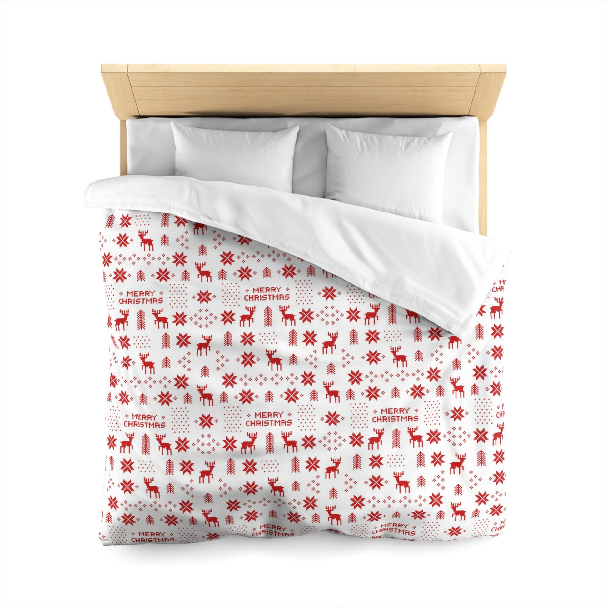 Retro Red Christmas Pattern Duvet Cover