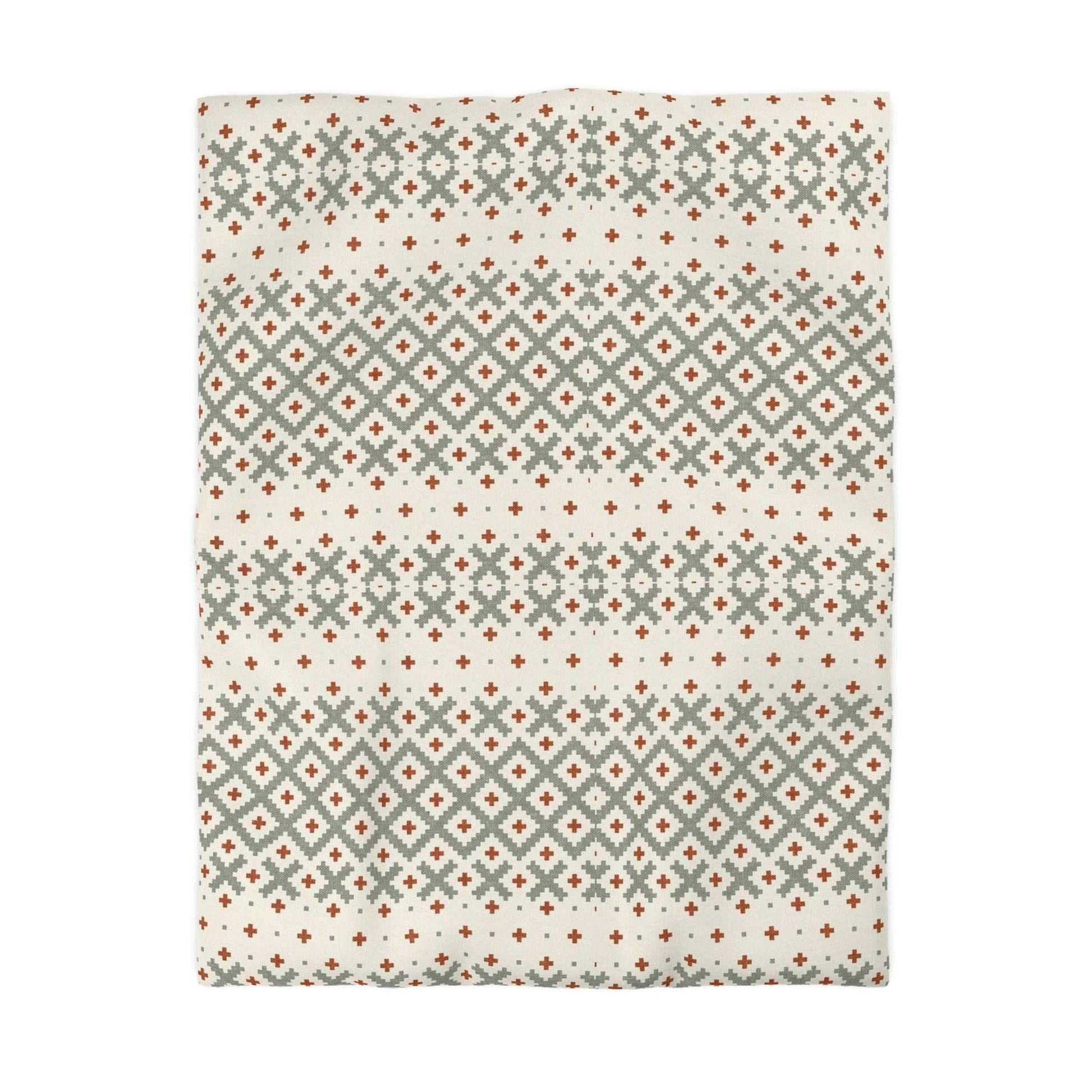 Aztec Gradient Sage and Ginger Microfiber Duvet Cover - Contemporary Southwestern Home Decor Bedding