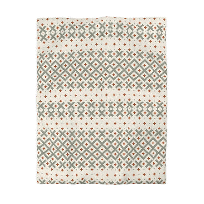 Aztec Gradient Sage and Ginger Microfiber Duvet Cover - Contemporary Southwestern Home Decor Bedding