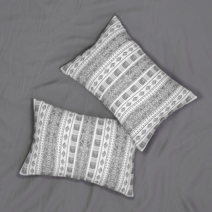 Geometric Boho Chic B&W Diamonds Pattern Spun Polyester Throw Pillow