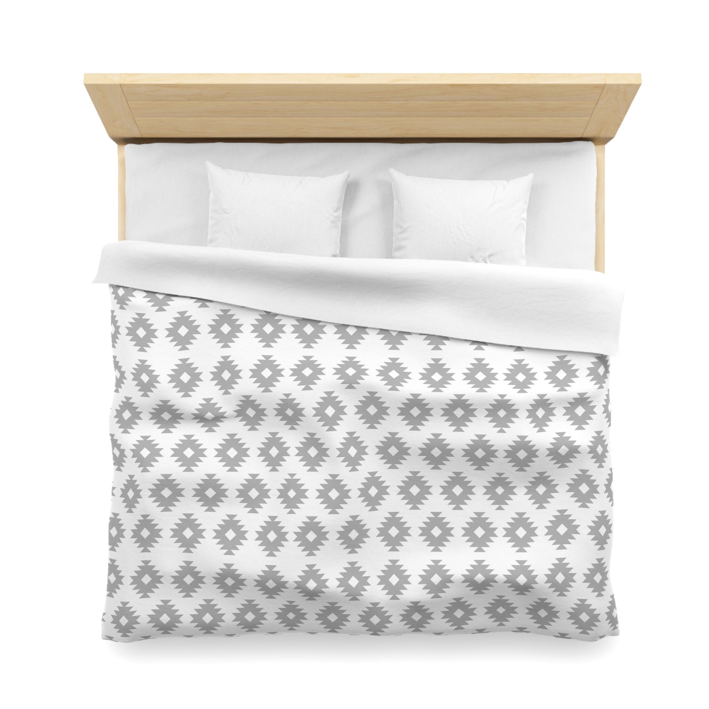 Seamless Gray White Aztec Pattern Duvet Cover